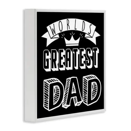 Stupell Industries Worlds Greatest Dad Cool Varied Typography Crown Design Framed Giclee Art White {4}