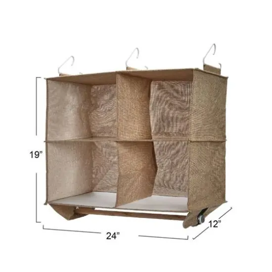 Household Essentials 19" 4-Pocket Wide Organizer Brown {5}