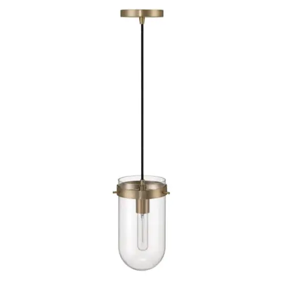 Hello Honey&reg; Atwood Brushed Bronze Modern Minimalist Glass & Metal Ceiling Light {1}