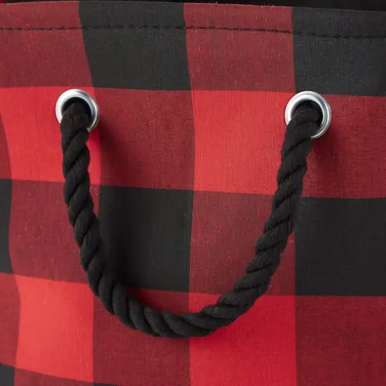 DII&reg; Medium Buffalo Check Round Storage Bin Red/Black {5}
