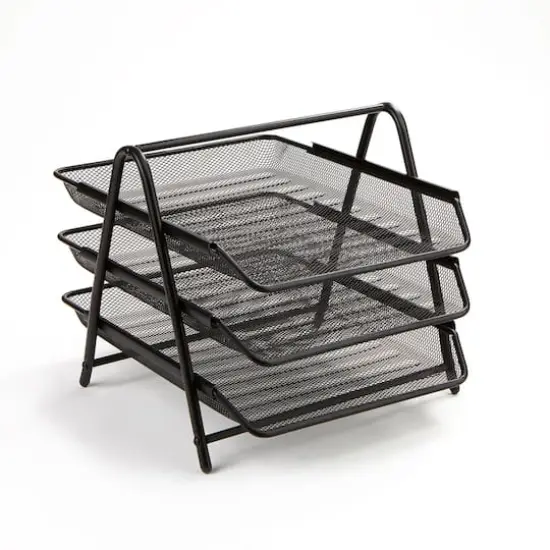 Mind Reader Desk Organizer with 4 Sliding Trays Black {7}