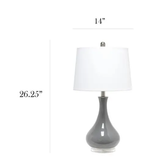 Lalia Home 26" Droplet Table Lamp with Fabric Shade Gray {4}
