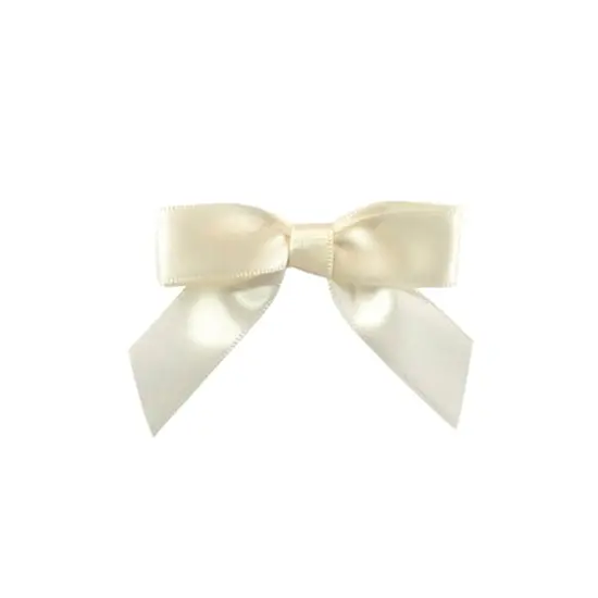 JAM Paper 2" Satin Twist Tie Bows, 100ct. Ivory {1}