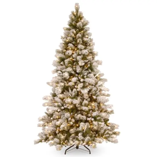 7.5ft. Pre-Lit Snowy Westwood Pine Artificial Christmas Tree, Clear Lights {1}