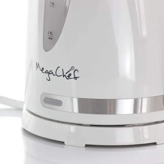 MegaChef 1.7L White Plastic Electric Tea Kettle {11}