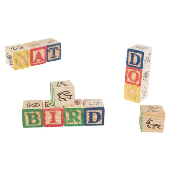 Toy Time ABC & 123 Wooden Blocks with Pull Cart Storage Box {6}