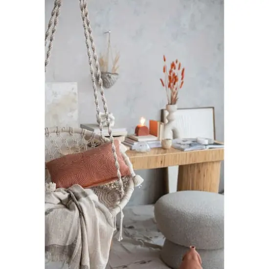 Hello Honey® Green and White Woven Cotton Blend Throw Blanket with Stripes and Fringe {5}