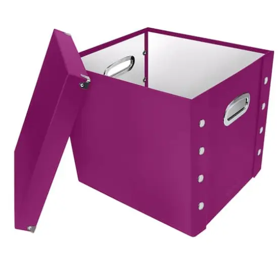 12" Snap-N-Store Vinyl Record Storage Box Berry {4}