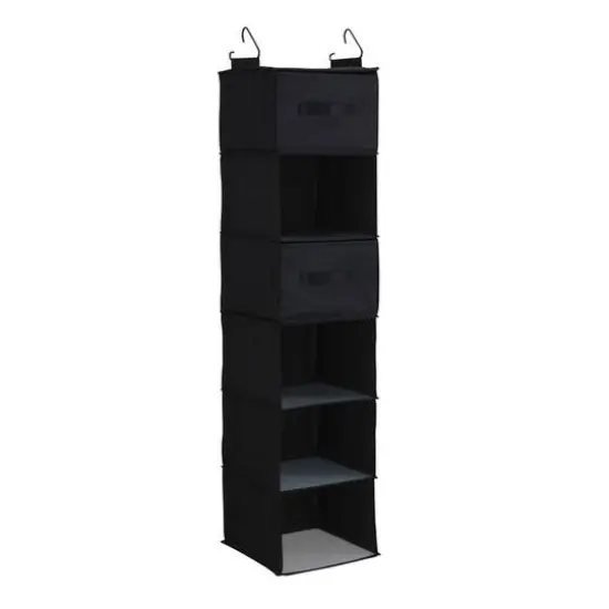 Household Essentials 6 Shelf Hanging Closet Organizer Black {9}