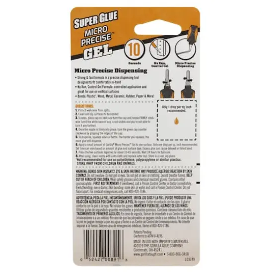 Gorilla&reg; Super Glue Micro Precise Gel {6}