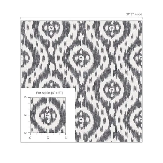 Surface Style Ikat Tracery Peel & Stick Wallpaper Ebony {5}