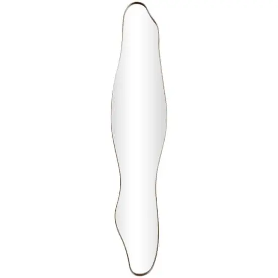 47" Gold Colored Slim Abstract Wavy Metal Wall Mirror {1}