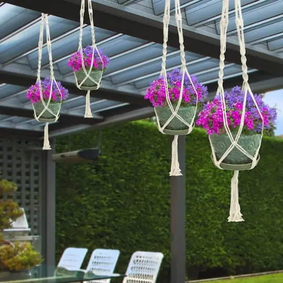 Sorbus 41" Macram&eacute; Plant Hangers, 4ct. {5}