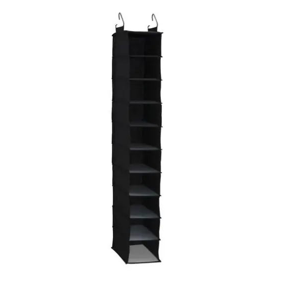 Household Essentials 10 Shelf Hanging Closet Organizer Black {1}
