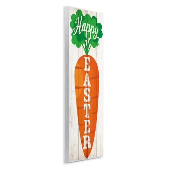 Stupell Industries Happy Easter Vertical Rustic Carrot Sign Phrase Wall Plaque Art {4}