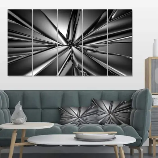 Designart - Futuristic Crystal Background - Abstract Canvas Art Print {3}