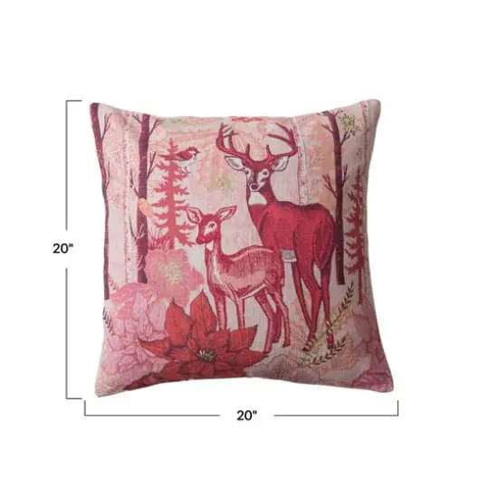 Hello Honey&reg; 20" Berry Red Flora & Fauna Accent Pillow {5}