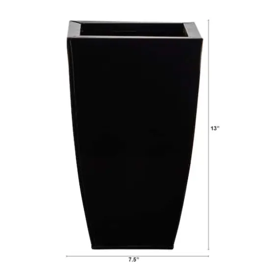 13" Black Tapered Square Metal Planter {3}