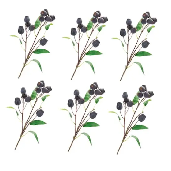 Plum Pod & Leaves Spray, 6ct. {1}