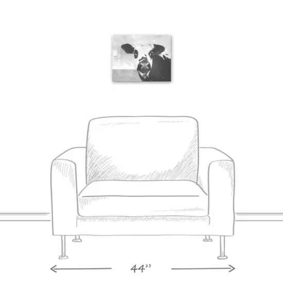 Monochromatic Cow 11" x 14" Canvas Wall Art {6}