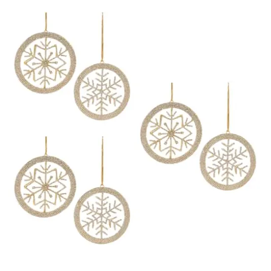 Jeweled Metal Snowflake Ornament Set {1}