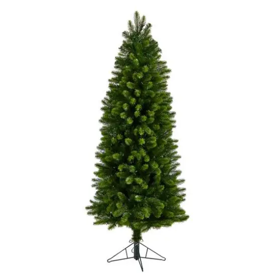 6ft. Pre-Lit Slim Virginia Spruce Artificial Christmas Tree, Warm White LED Lights {4}
