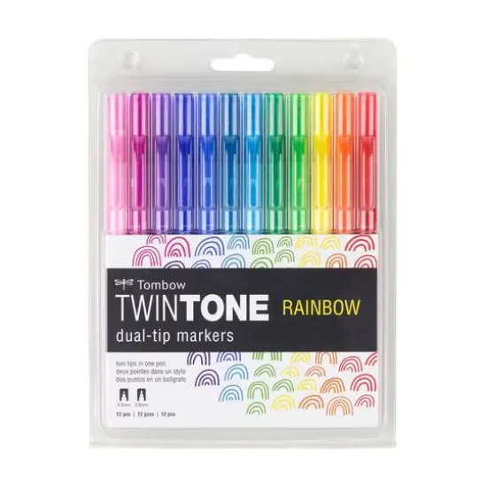 Tombow TwinTone Rainbow Dual-Tip Marker Set {4}