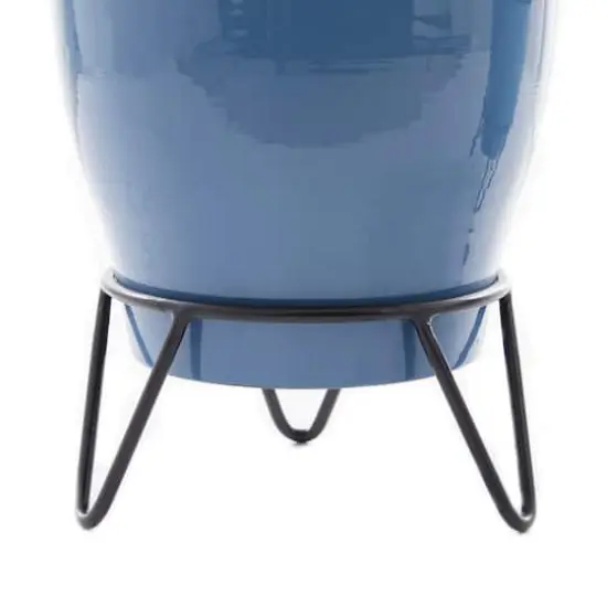 Set of 2 Blue Iron Modern Planter, 11" x 10" x 10" {5}