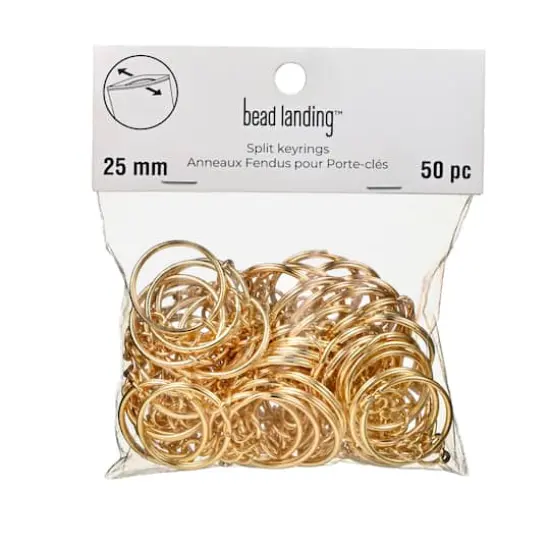 25mm Gold Split Key Ring, 50ct. by Bead Landing&trade; {4}