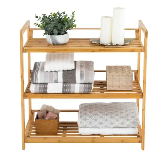 Organize It All Bamboo Double Wide 3-Tier Shelf  {4}