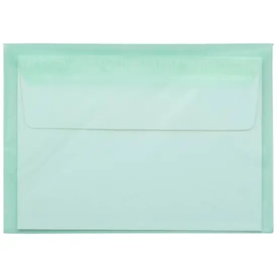 JAM Paper 5.063" x 7.188" Cello Sleeves with Self Adhesive Closures, 100ct. Green {7}