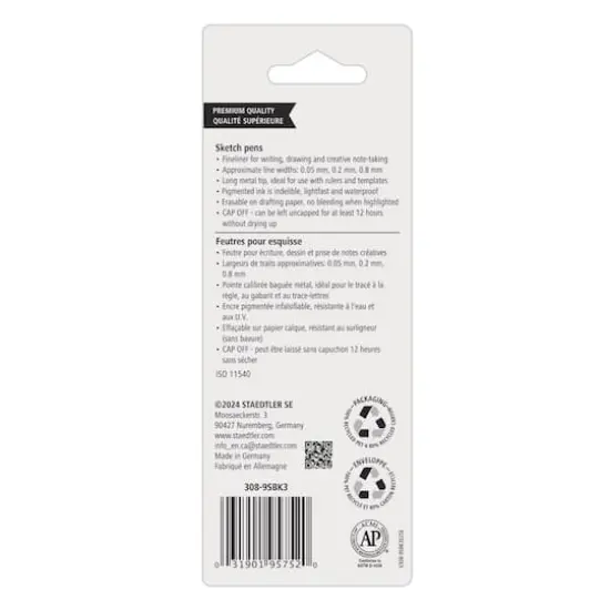 STAEDTLER&reg; Black 3 Piece Pigment Liner Set {5}