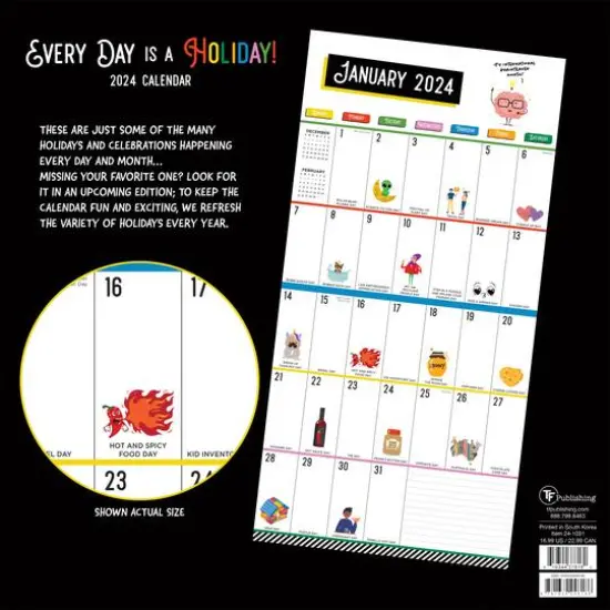 TF Publishing 2024 Every Day's A Holiday Wall Calendar {3}