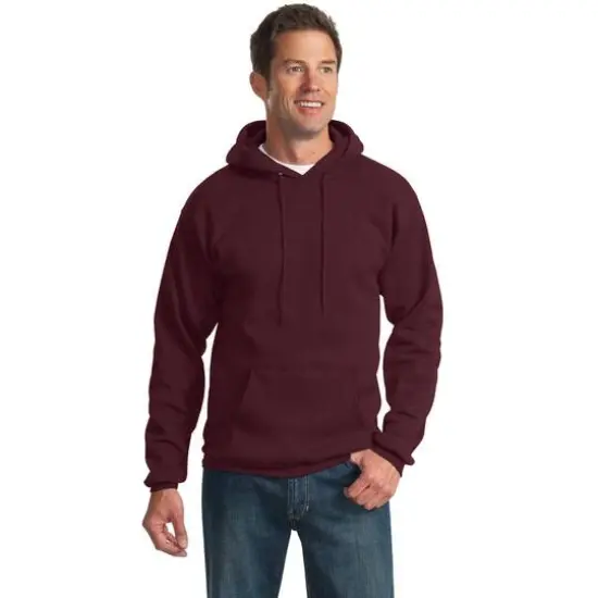 Port & Company® Tall Essential Fleece Pullover Hooded Sweatshirt Maroon {4}