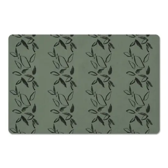 Green Leaf Pattern 27" x 18" Floor Mat {1}