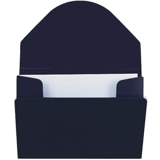 JAM Paper Plastic Business Card Holder Case Navy Blue Solid {4}