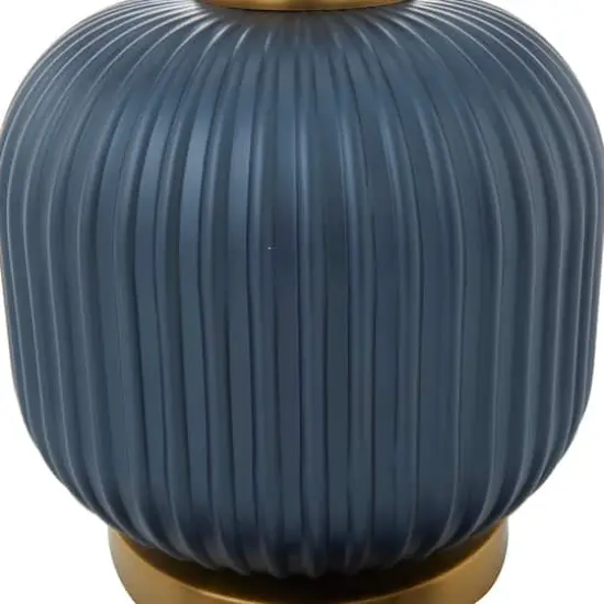 Blue Glass Transitional Table Lamp, 20" x 13" x 13" {5}
