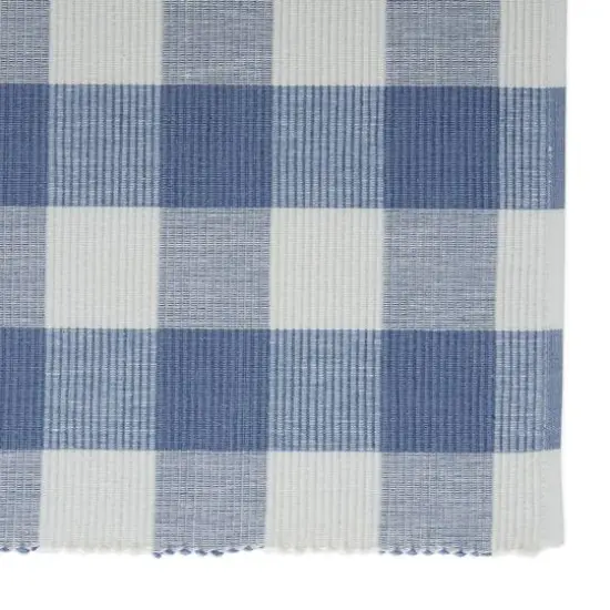 DII&reg; Buffalo Check Ribbed Placemat, 6ct. Stonewash Blue/White {5}