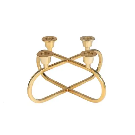 Gold Stainless Steel Overlapping Oval Geometric Candelabra {4}
