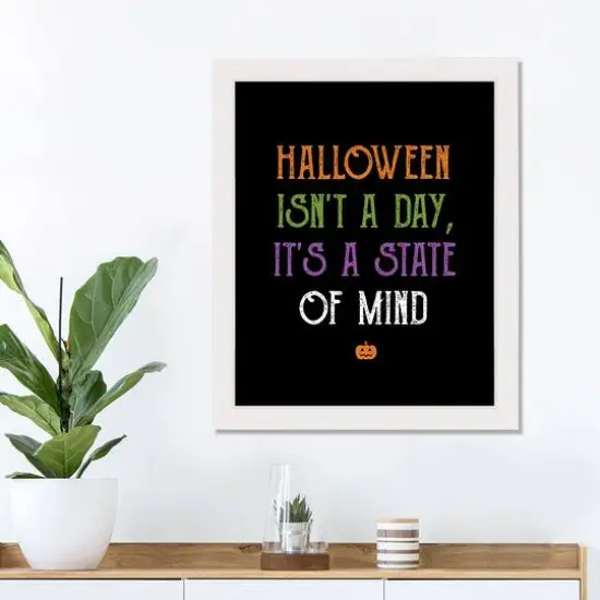 Halloween is a State of Mind White Framed Canvas Wall Art {3}