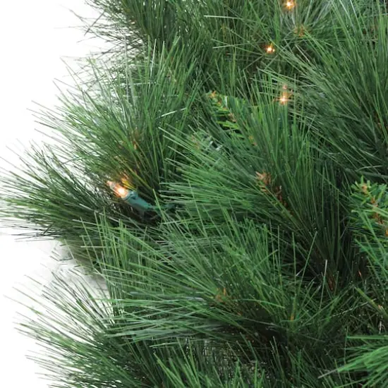 48" Pre-lit White Valley Pine Artificial Christmas Wreath {3}