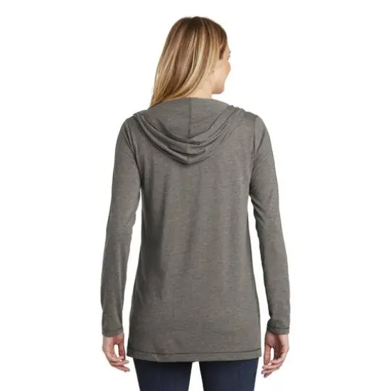District&reg; Women's Perfect Tri-blend Hooded Cardigan Gray Frost {6}