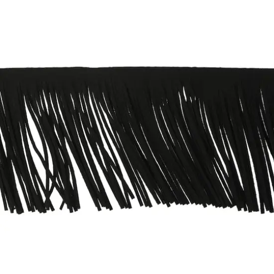 3.75" Flocked Fringe Trim by Celebrate It&reg; Black {1}