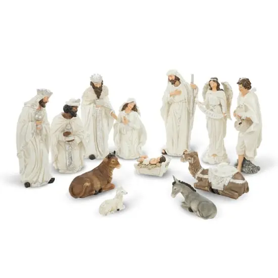 Glitzhome&reg; 12 Piece Oversized Ivory Nativity Figurine Set  {1}