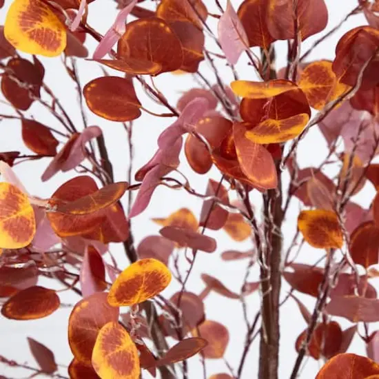 8ft. Pre-Lit Grand Autumn Eucalyptus Artificial Fall Tree with 540 Warm White LED Lights {5}