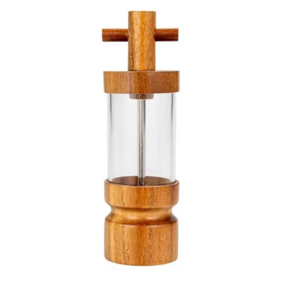 Hello Honey® 7" Natural Acacia Wood & Acrylic Salt & Pepper Mill {7}