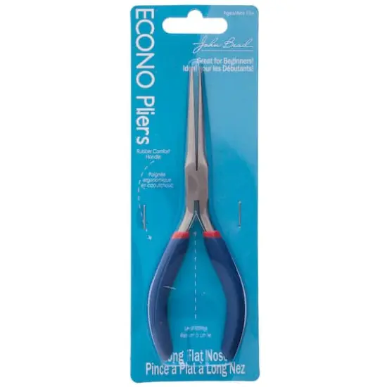 John Bead Multi Purpose Flat Long Nose Stainless Steel Jewelry Econo Pliers {4}