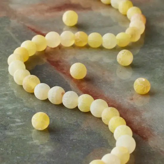 Yellow Crackle Agate Round Beads by Bead Landing&trade; {3}