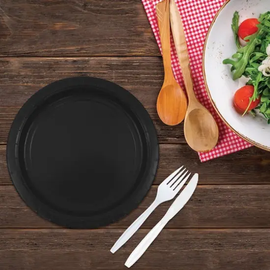 JAM Paper 9" Paper Party Plates, 50ct. Black {5}