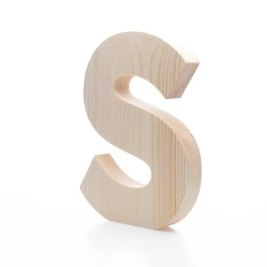 Hampton Art&trade; 8" Chunky Wood Letter S {4}